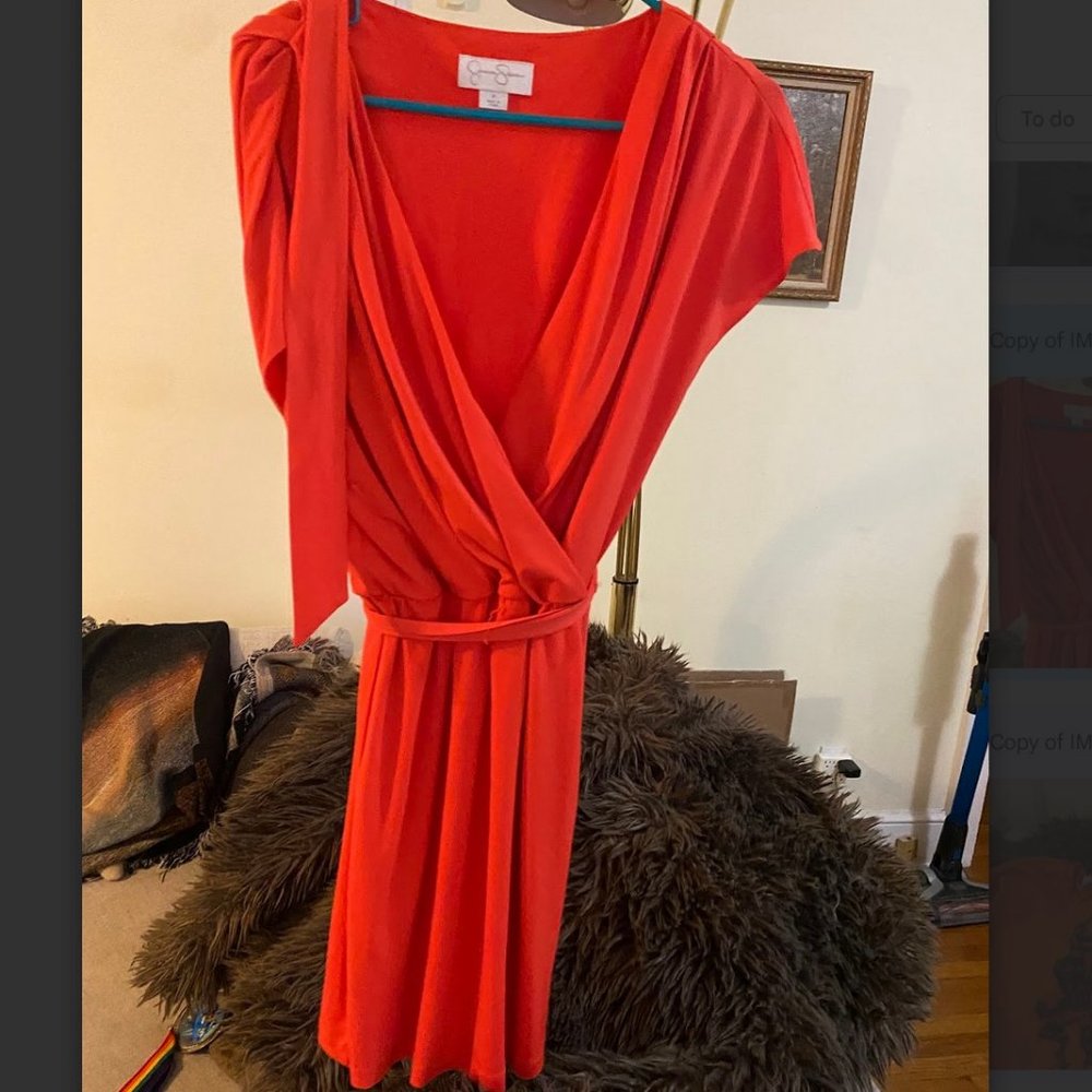 Salmon Colored Midi Dress